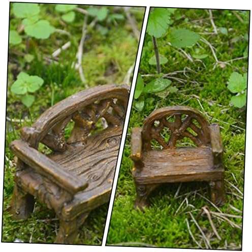 GANAZONO 3 Pieces Mini Garden Furniture Set Bench and Chairs Decoration Micro Landscape Outdoor Resistant for Bonsai and Flower Pots - Image 4