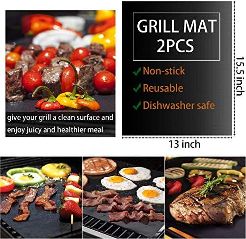 ROMANTICIST Set of 30 Stainless Steel Barbecue Tools for Men with Thermometer, Aluminium Case, Brown - Image 6