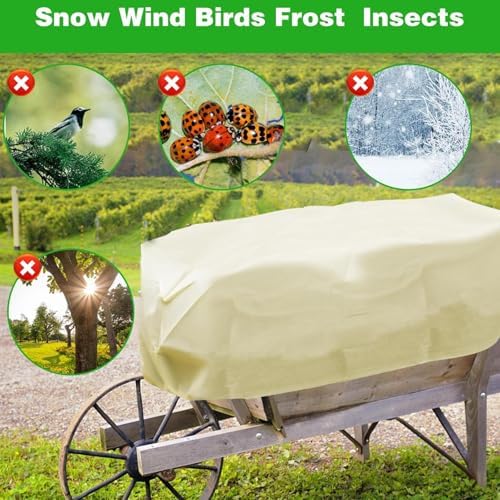 Cubierta rectangular para plantas contra heladas, protección contra heladas de invierno para jardín, protector de cama elevado a prueba de viento con cordón, accesorios para el hogar para patio, céspe - Image 6