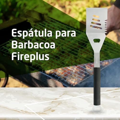 Amig - BBQ Spatula Fireplus 4 in 1-44.5 cm - Stainless Steel - Silicone Handle - Cut, Rotate and Flip - Integrated Bottle Opener - Image 3