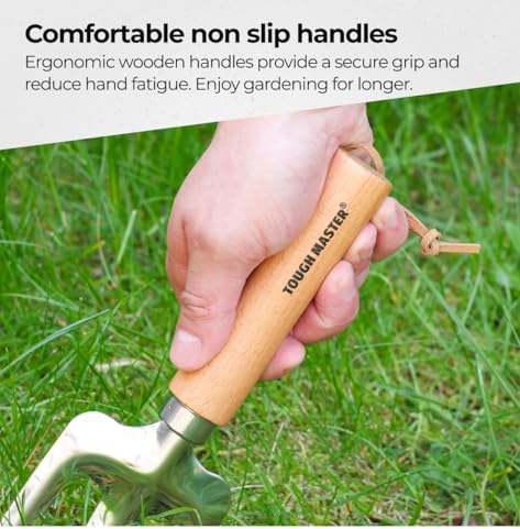 5 Pieces Garden Tools Set with Wooden Handle for Planting, Digging, Weeding, Transplanter, Weeding, Hand Cultivator, Fork, Gardening Gifts for Women Men - Image 7