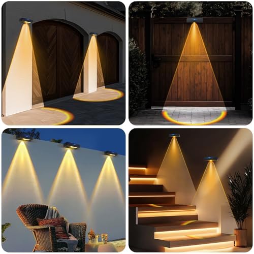 litren Solar Fence Lights Outdoor 4 Pack 3 Color Modes IP65 Waterproof Solar Lights Outdoor Garden Fence Lights for Patio Gate Pool Railing - Image 9