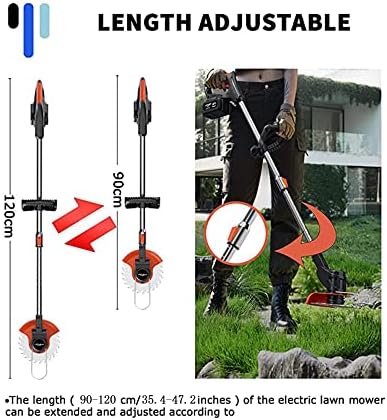 Metal Blade Brushcutter, Cordless Lithium Battery Powered Grass Trimmer with Adjustable Telescopic Long Handle for Lawn and Garden Pruning - Image 5
