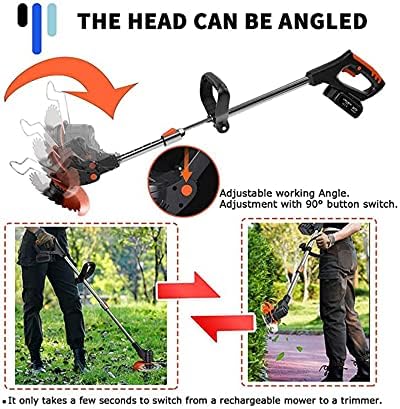 Metal Blade Brushcutter, Cordless Lithium Battery Powered Grass Trimmer with Adjustable Telescopic Long Handle for Lawn and Garden Pruning - Image 6