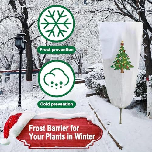 Cubiertas de plantas para invierno, manta transpirable con barrera de nieve, diseño de Navidad, cubiertas de plantas al aire libre para invierno, para patio, árbol, arbusto, césped, verduras, frutas - Image 9