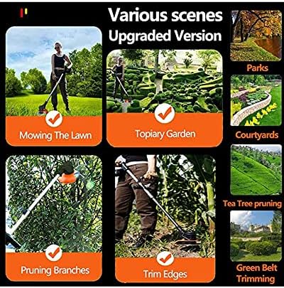 Metal Blade Brushcutter, Cordless Lithium Battery Powered Grass Trimmer with Adjustable Telescopic Long Handle for Lawn and Garden Pruning - Image 7