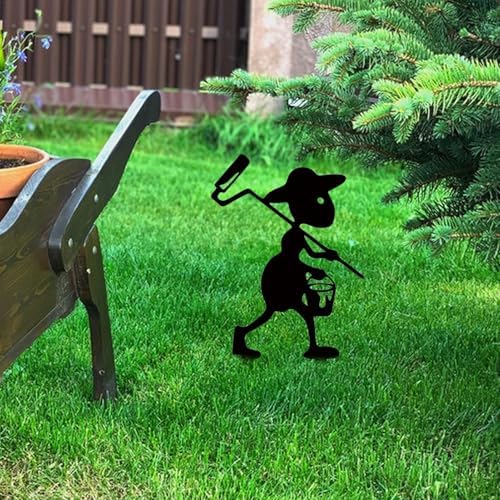 Adornos artísticos de metal para patio, adornos de hormigas de metal, plantas en maceta, estacas de enchufe de tierra, estacas de decoración de jardinería al aire libre para jardín, granja - Image 7