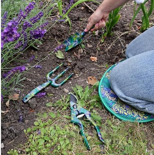 William Morris Larkspur Garden Tool Set, Fork, Trowel and Pruning Shears, Green - Image 7