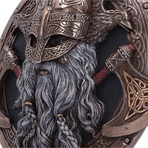 Nemesis Now Bronze Wall Plate for Valhalla with Viking Axe, Hammer and Raven, Brown, 27L x 23W cm - Image 6
